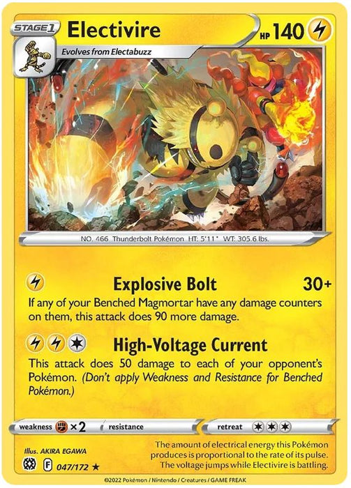 Electivire 047/172 Rare Pokemon Card (SWSH Brilliant Stars)