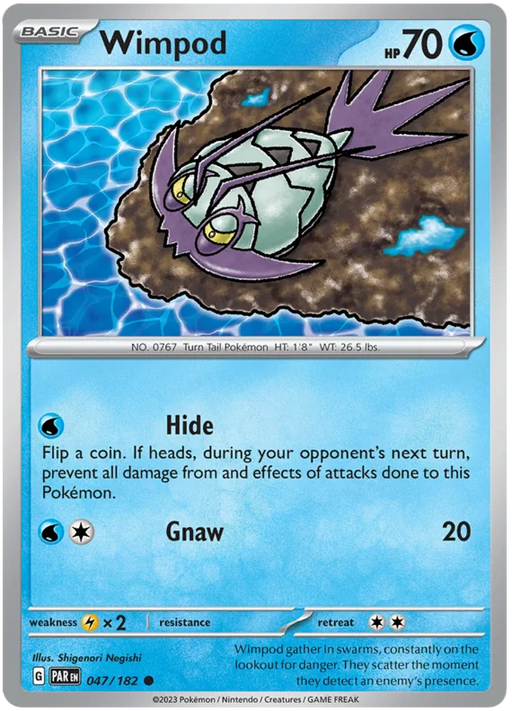 Wimpod 047/182 Common Pokemon Card (SV04 Paradox Rift)