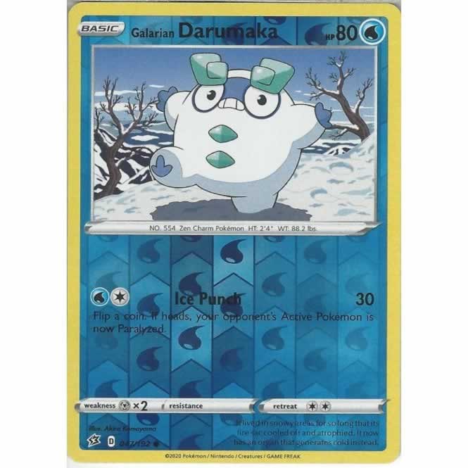 Galarian Darumaka 047/192 Common Reverse Holo Pokemon Card (SWSH Rebel Clash)