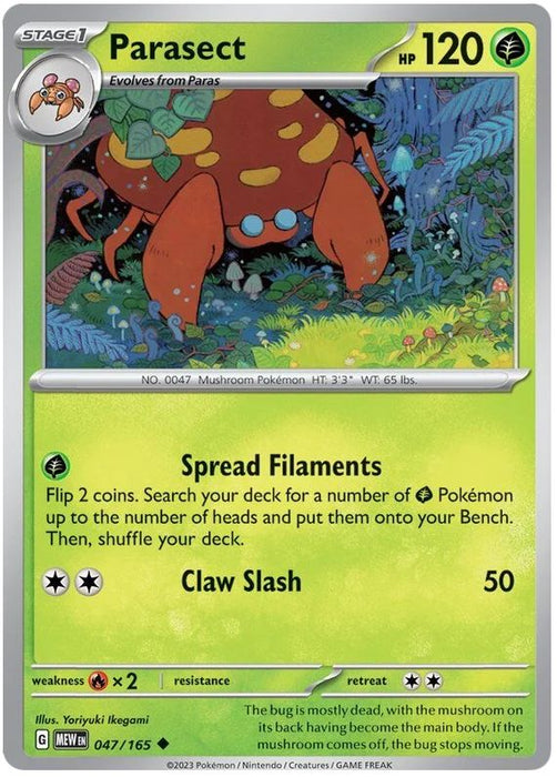 Parasect 047/165 Uncommon Pokemon Card (Pokemon SV 151)