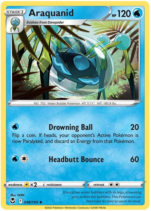 Araquanid 048/195 Uncommon Pokemon Card (SWSH Silver Tempest)