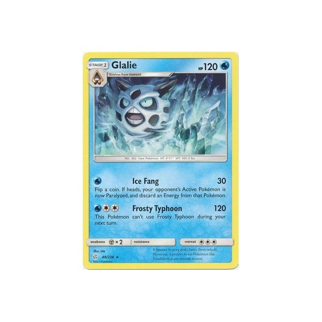 Glalie 48/236 Rare Pokemon Card (Cosmic Eclipse)