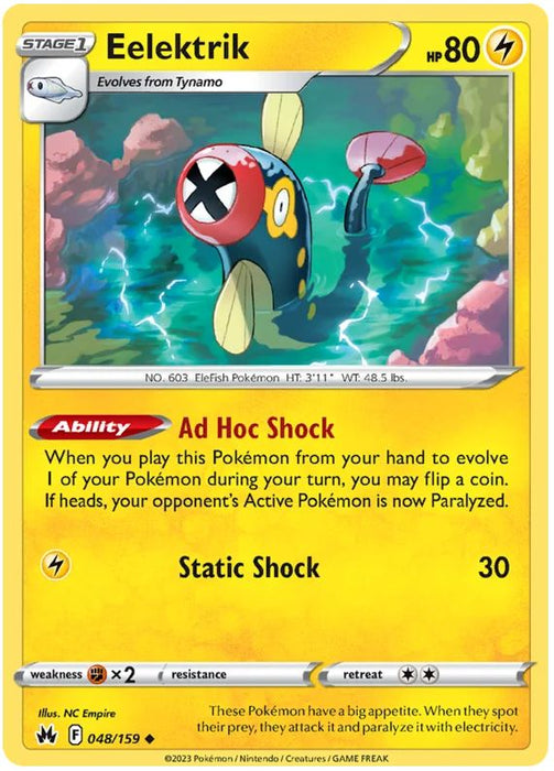 Eelektrik 048/159 Uncommon Pokemon Card (SWSH Crown Zenith)