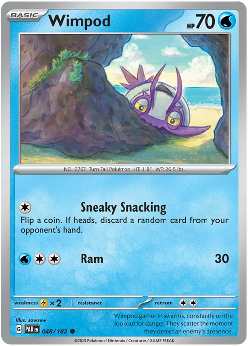 Wimpod 048/182 Common Pokemon Card (SV04 Paradox Rift)