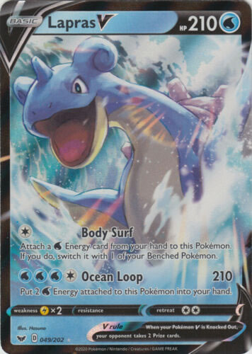 Lapras V 049/202 Ultra Rare Pokemon Card (Sword & Shield) Titan Cards Ltd Lapras V 049/202 Ultra Rare Pokemon Card (Sword & Shield) Titan Cards Ltd