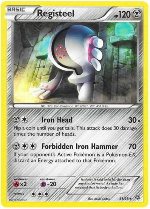 Registeel 51/98 Rare Pokemon Card (XY Ancient Origins)