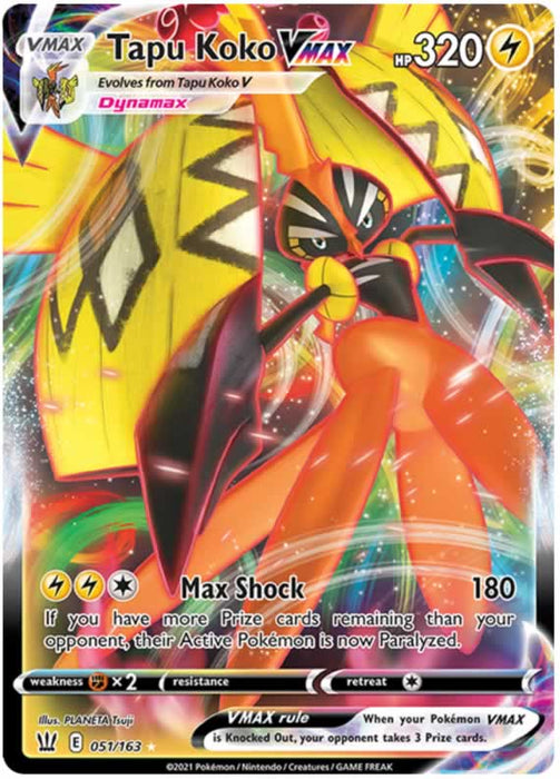 Tapu Koko VMAX 051/163 Ultra Rare Pokemon Card (Battle Styles)