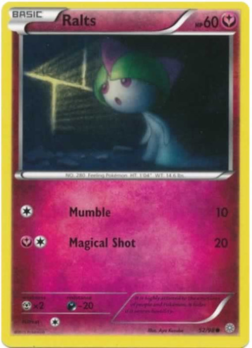 Ralts 52/98 Common Reverse Holo Pokemon Card (XY Ancient Origins)