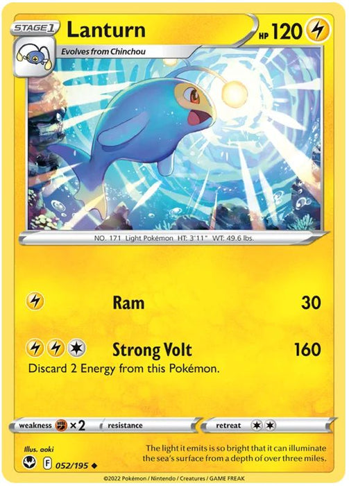 Lanturn 052/195 Uncommon Pokemon Card (SWSH Silver Tempest)