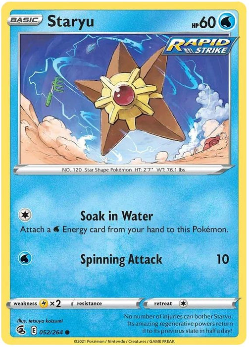 Staryu 052/264 Common Reverse Holo Pokemon Card (SWSH Fusion Strike)