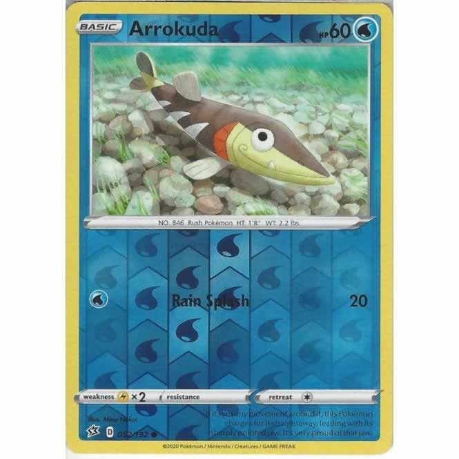 Arrokuda 052/192 Common Reverse Holo Pokemon Card (SWSH Rebel Clash)