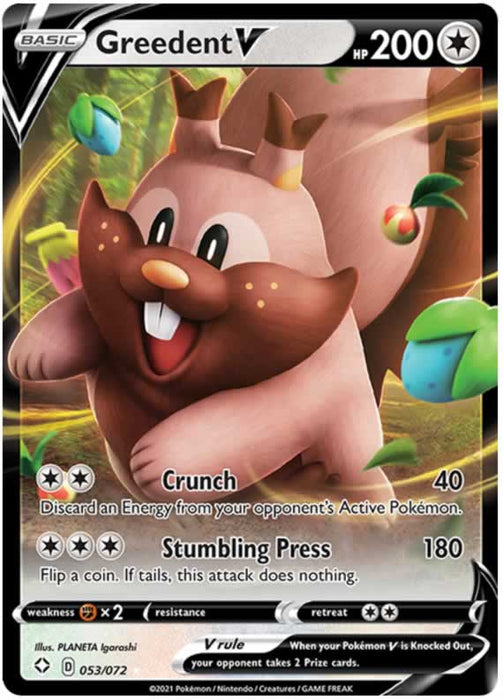 Greedent V 053/072 Ultra Rare Pokemon Card (Shining Fates)