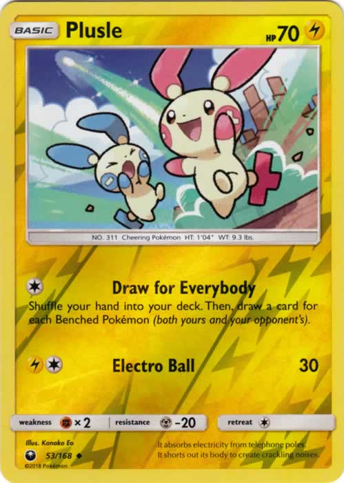 Plusle 53/168 Uncommon Reverse Holo Pokemon Card (Celestial Storm)