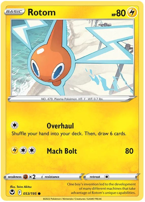 Rotom 053/195 Common Pokemon Card (SWSH Silver Tempest)