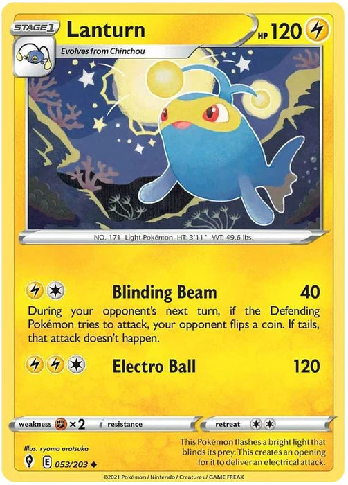 Lanturn 053/203 Uncommon Pokemon Card (SWSH Evolving Skies)