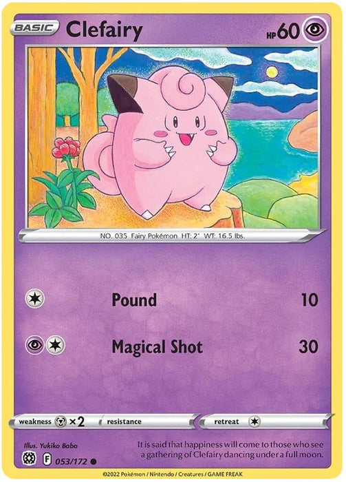 Clefairy 053/172 Common Pokemon Card (SWSH Brilliant Stars)