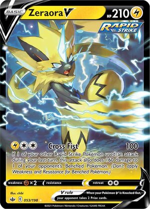 Zeraora V 053/198 Ultra-Rare Rare Pokemon Card (SWSH Chilling Reign)