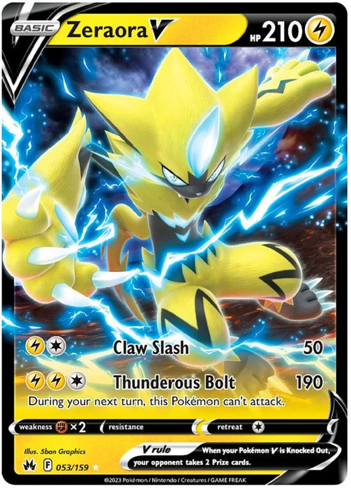 Zeraora V 053/159 Ultra-Rare Rare Pokemon Card (SWSH Crown Zenith)