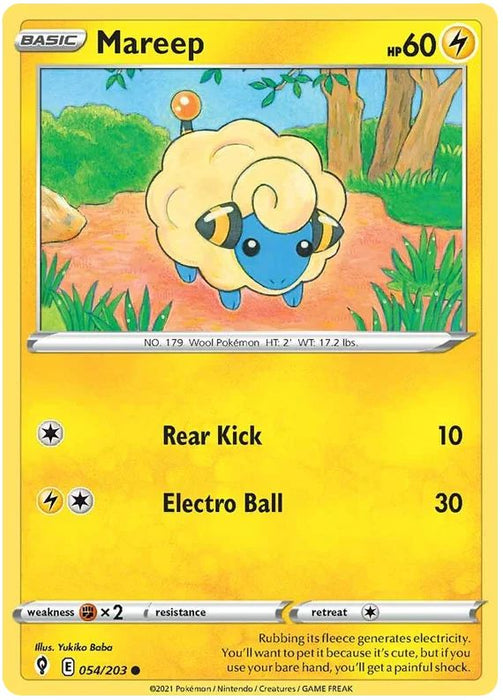 Mareep 054/203 Common Pokemon Card (SWSH Evolving Skies)