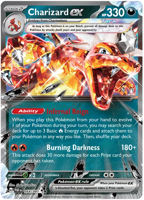 Charizard ex 054/091 Double Rare Pokemon Card (SV 4.5 Paldean Fates)