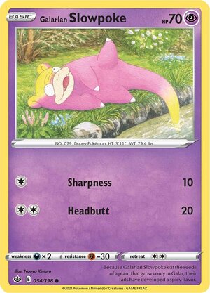 Galarian Slowpoke 054/198 Common Pokemon Card (SWSH Chilling Reign)