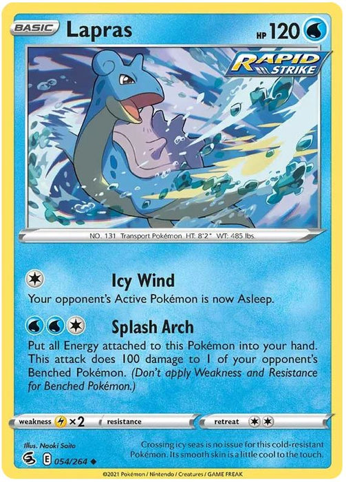 Lapras 054/264 Uncommon Reverse Holo Pokemon Card (SWSH Fusion Strike)