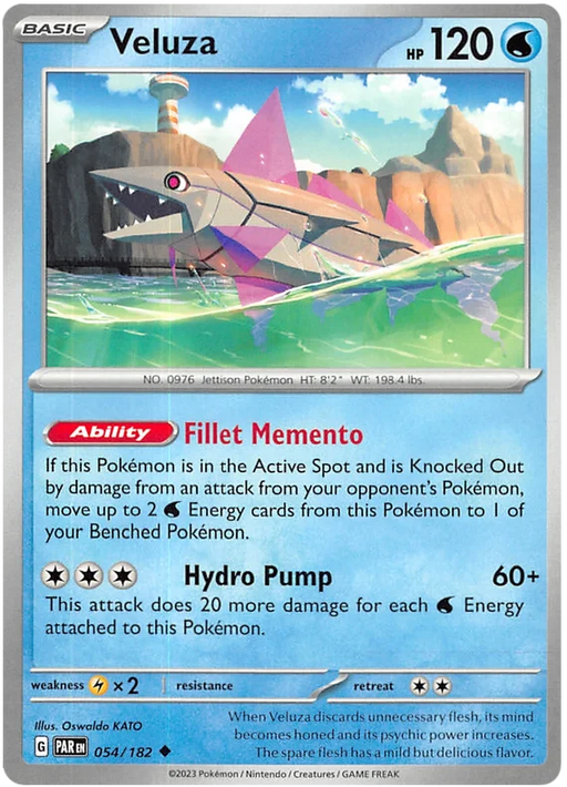 Veluza 054/182 Uncommon Pokemon Card (SV04 Paradox Rift)