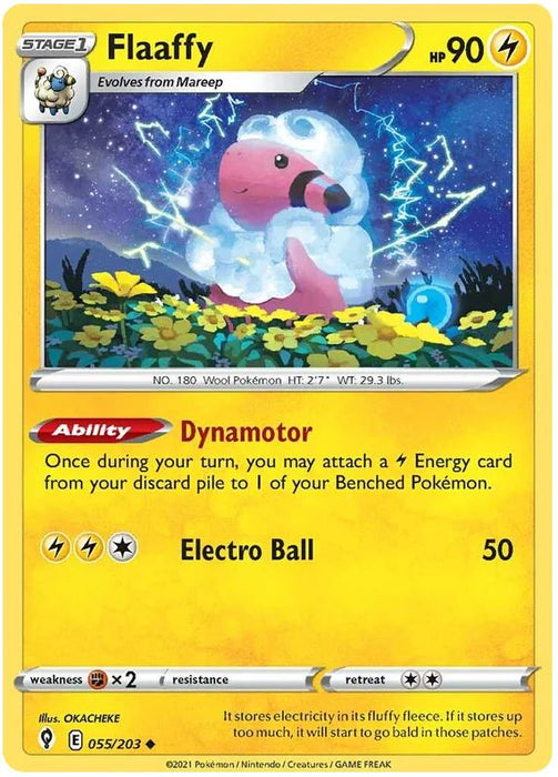 Flaaffy 055/203 Uncommon Pokemon Card (SWSH Evolving Skies)