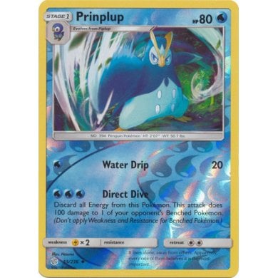 prinplup pokemon card Prinplup 55/236 Uncommon Reverse Holo Pokemon Card (Cosmic Eclipse) — Titan Cards Ltd