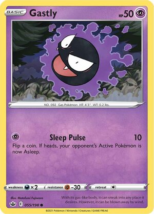 Gastly 055/198 Common Pokemon Card (SWSH Chilling Reign)