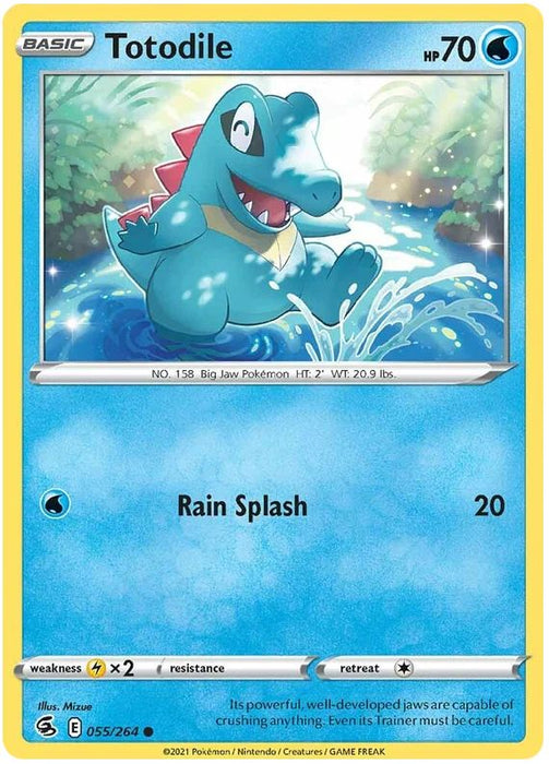 Totodile 055/264 Common Reverse Holo Pokemon Card (SWSH Fusion Strike)