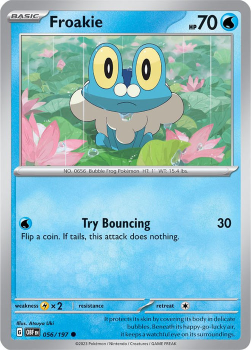 Froakie 056/197 Common Reverse Holo Pokemon Card (SV Obsidian Flames)