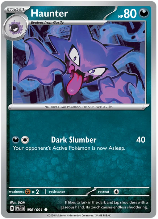 Haunter 056/091 Common Reverse Holo Pokemon Card (SV 4.5 Paldean Fates)