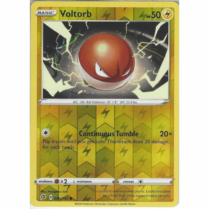 Voltorb 056/192 Common Reverse Holo Pokemon Card (SWSH Rebel Clash)