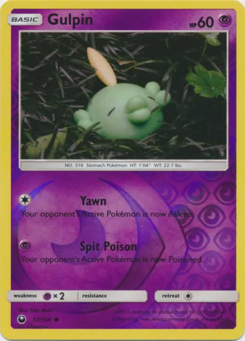 Gulpin 57/168 Common Reverse Holo Pokemon Card (Celestial Storm)