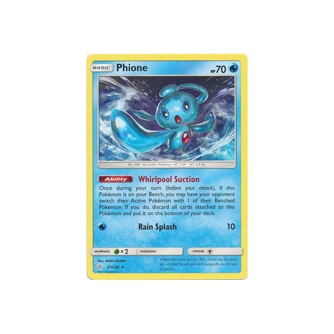 Phione 57/236 Rare Pokemon Card (Cosmic Eclipse)