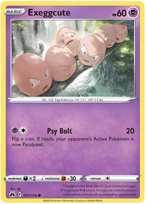 Exeggcute 057/159 Common Pokemon Card (SWSH Crown Zenith)