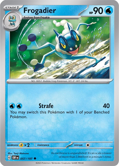 Frogadier 057/197 Uncommon Reverse Holo Pokemon Card (SV Obsidian Flames)