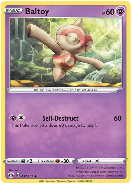 Baltoy 057/163 Common Pokemon Card (Battle Styles)