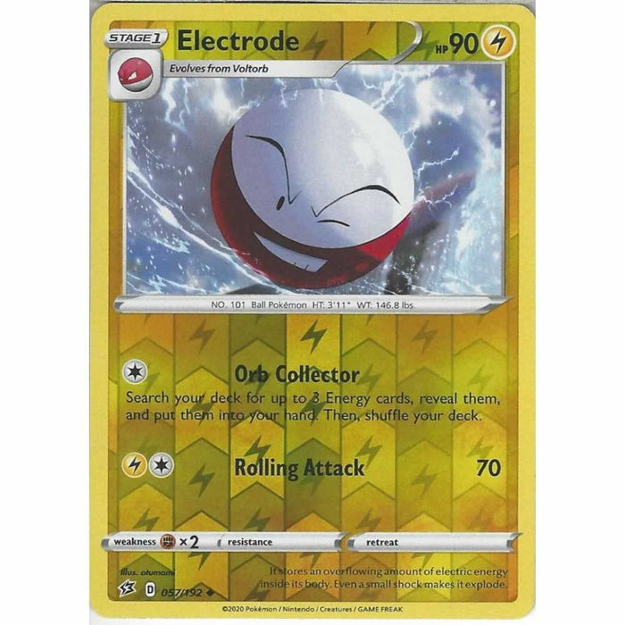 Electrode 057/192 Uncommon Reverse Holo Pokemon Card (SWSH Rebel Clash)