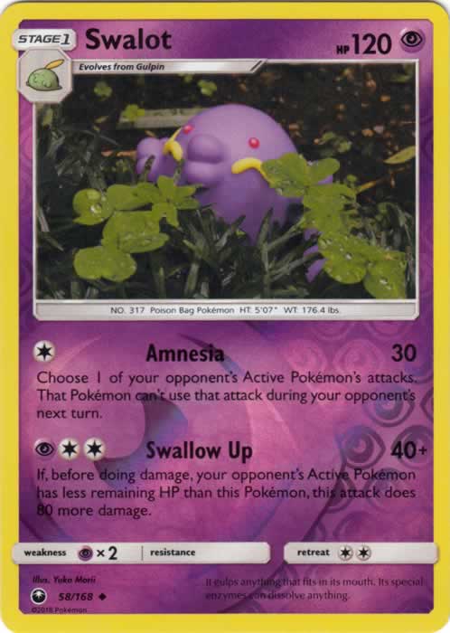 Swalot 58/168 Uncommon Reverse Holo Pokemon Card (Celestial Storm)