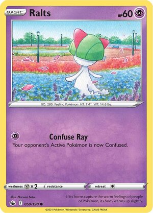 Ralts 059/198 Common Pokemon Card (SWSH Chilling Reign)