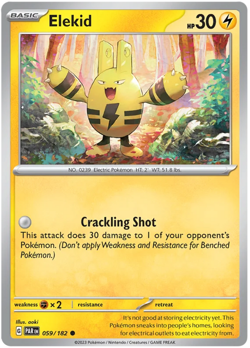 Elekid 059/182 Common Pokemon Card (SV04 Paradox Rift)