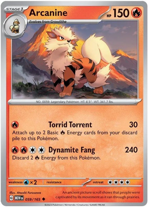 Arcanine 059/165 Uncommon Pokemon Card (Pokemon SV 151)