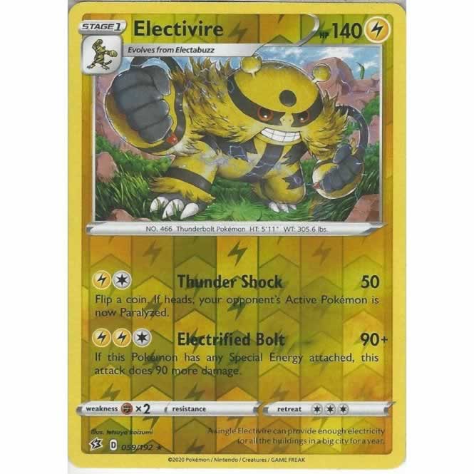 Electivire 059 192 Rare Reverse Pokemon Card SWSH Rebel Clash Titan Electivire 059 192 Rare Reverse Pokemon Card SWSH Rebel Clash Titan