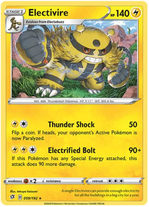 Electivire 059/192 Rare Pokemon Card (SWSH Rebel Clash)