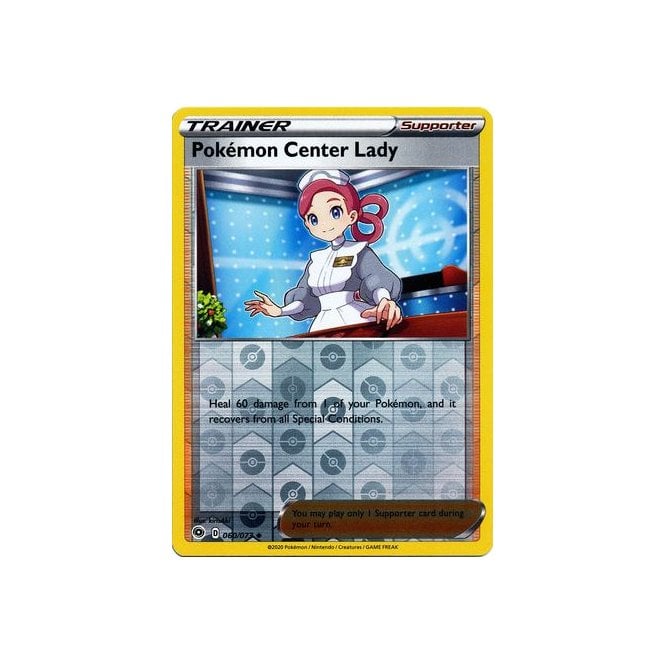 Pokemon Center Lady 060/073 Uncommon Reverse Holo Pokemon Card (Champions Path)