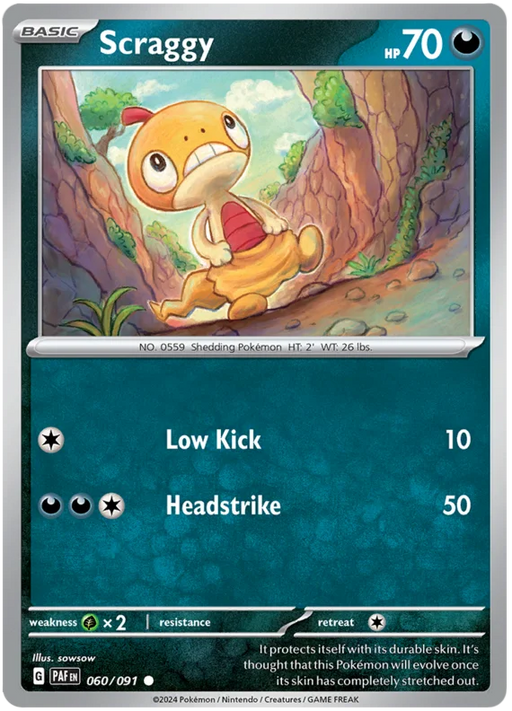 Scraggy 060/091 Common Pokemon Card (SV 4.5 Paldean Fates)