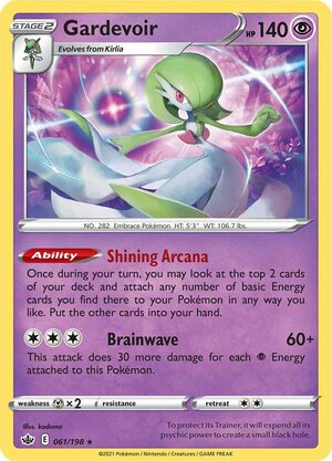 Gardevoir 061/198 Rare Holo Pokemon Card (SWSH Chilling Reign)