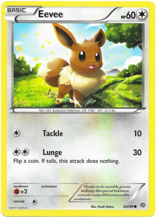 Eevee 63/98 Common Pokemon Card (XY Ancient Origins)